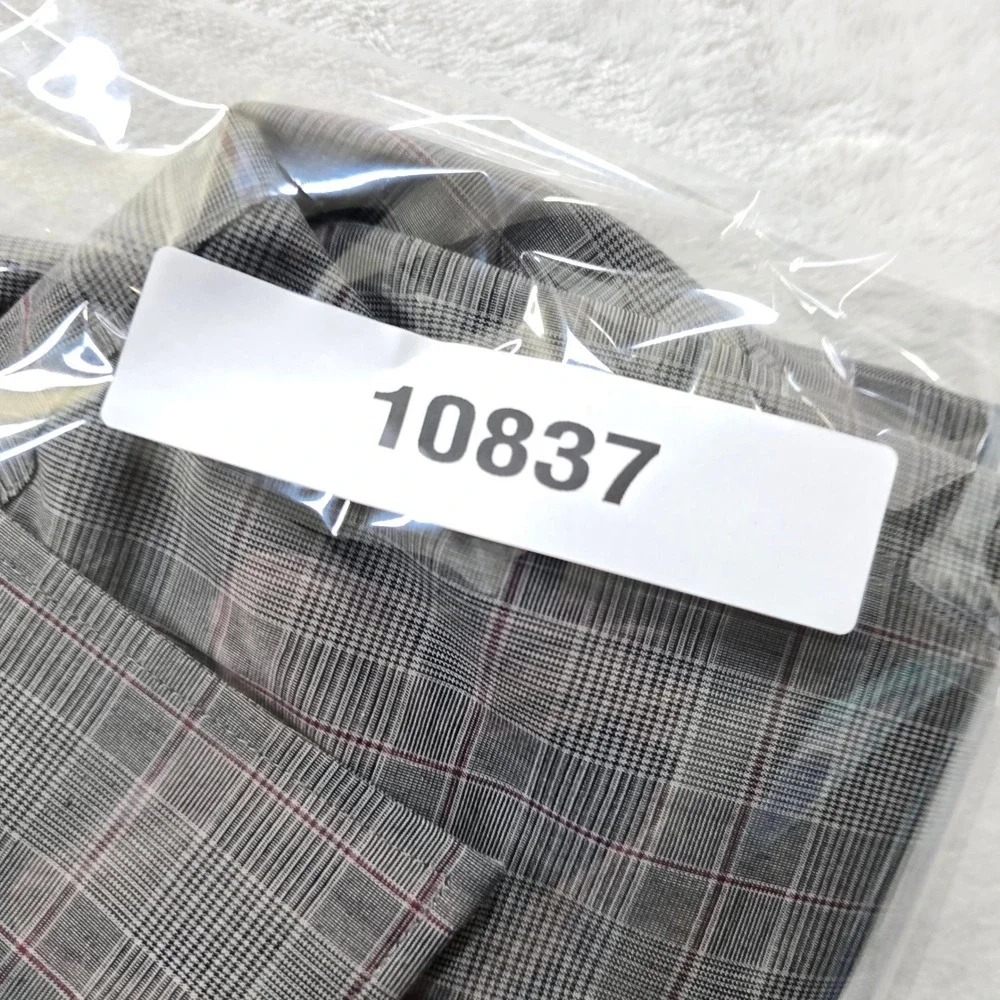 Banana Republic Casual Shirt‎ Mens Small Grey Cotton Plaid Athletic Fit NEW